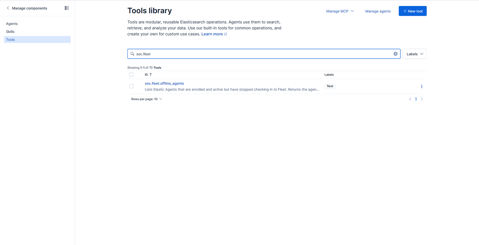 The custom tool listed in the library, now seventy tools total